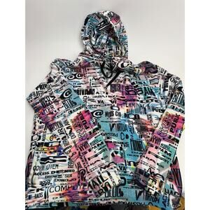 Men's Moschino Couture Graphic Print Drawstring Sweatshirt Hoodie Size XL